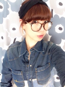 「ダンガリーシャツ」｜「アイテム（デニムジャケット）」を使った、maccoriさん（レディース・168cm）の秋コーディネート