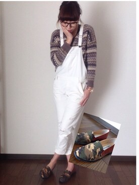 「united arrows」｜「アイテム（オールインワン・サロペット）」を使った、maccoriさん（レディース・168cm）の冬コーディネート