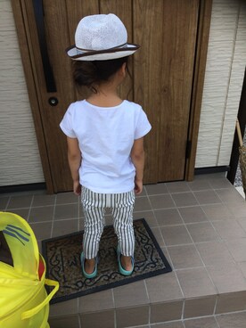 「UNIQLO（ユニクロ）のアイテム（レギンス/スパッツ、ホワイト系）」を使った、ayaponさん（レディース・158cm）の夏コーディネート