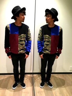 「DIESEL（ディーゼル）のアイテム（ハット）」を使った、DOMAさん（メンズ・174cm）の夏コーディネート