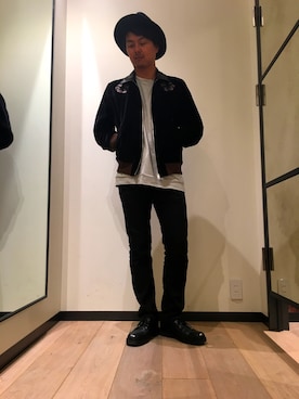 「DIESEL（ディーゼル）のアイテム（ハット）」を使った、DOMAさん（メンズ・174cm）の秋コーディネート