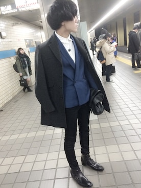 「UNIQLO（ユニクロ）の白シャツ（シャツ/ブラウス、ホワイト系）」を使った、kojitarosさん（メンズ）の春コーディネート