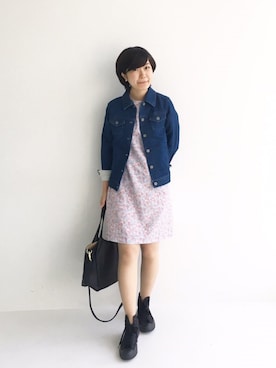 「haco!（ハコ）のアイテム（デニムジャケット）」を使った、tama_hacoさん（レディース・160cm）の夏コーディネート