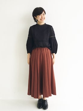 「アイテム（ピアス（両耳用））」を使った、tama_hacoさん（レディース・160cm・20代）の秋コーディネート