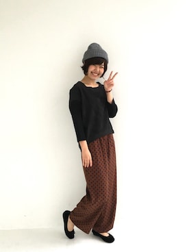 「アイテム（バレエシューズ）」を使った、tama_hacoさん（レディース・160cm・20代）の秋コーディネート