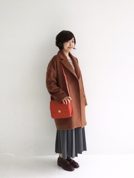 「haco!（ハコ）のアイテム（チェスターコート）」を使った、tama_hacoさん（レディース・160cm）の秋コーディネート