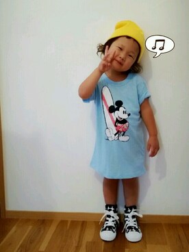 「BEAMS BOY（ビームスボーイ）のアイテム（ニットキャップ/ビーニー）」を使った、sosunnさん（キッズ・90cm）の夏コーディネート