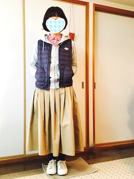 「タックスカート」｜「アイテム（その他）」を使った、うた♪さん（レディース・163cm）の春コーディネート