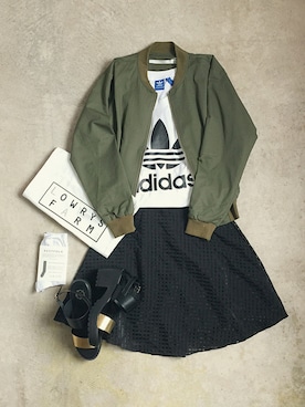 「adidas（アディダス）のアイテム（タンクトップ）」を使った、トレンド服のイタフラさん（レディース・153cm）の春コーディネート