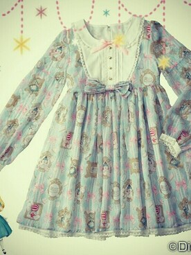 「アンジェリックプリティとディズニーストアのコラボのアイテム（ワンピース/ドレス、ブルー系）」を使った、つのさん（レディース）の夏コーディネート