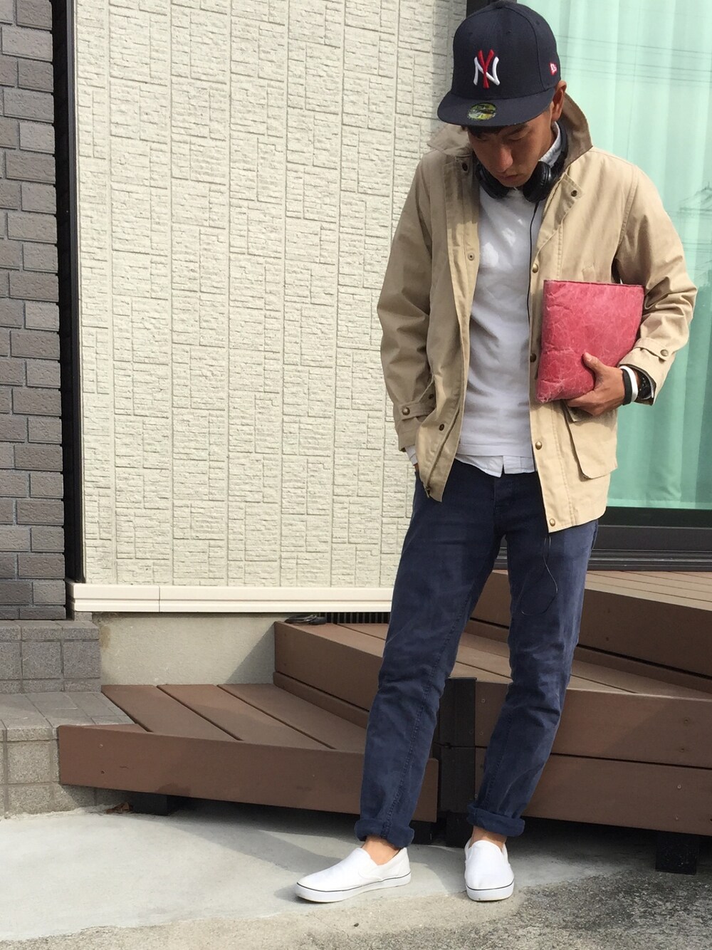 ポロ・ラルフ・ローレン ベージュ ナイロンフードジャケット POLO RALPH LAURENのナイロンジャケット（ベージュ系）を使った