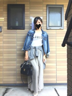 「Noble（ノーブル）のアイテム（デニムジャケット）」を使った、彩さん（レディース・158cm）の春コーディネート