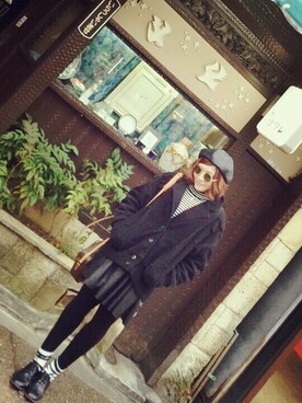 「STYLENANDA（スタイルナンダ）のアイテム（ハンチング/ベレー帽）」を使った、Honami.さん（レディース・156cm）の春コーディネート