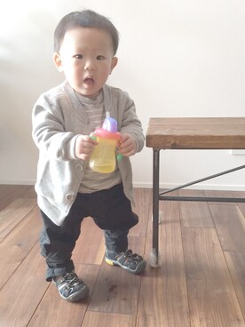 「GAP（ギャップ）のアイテム（ブルゾン）」を使った、*souさん（キッズ・70cm）の春コーディネート