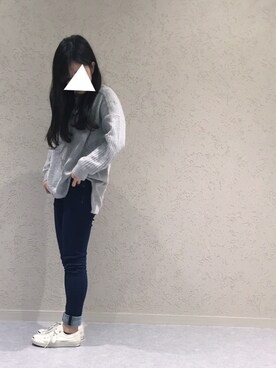 「ゆるニット」｜「アイテム（ムートンコート）」を使った、k a n a ⍥⃝さん（レディース・151cm）の冬コーディネート