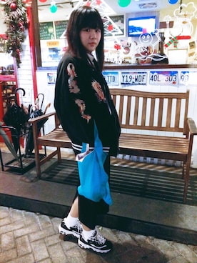「handmade」｜「アイテム（スタジャン）」を使った、Patrice Huangさん（レディース・158cm）の冬コーディネート