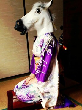「正月」｜「アイテム（浴衣）」を使った、かなさん（レディース・162cm）の春コーディネート