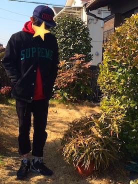「OBEY」｜「アイテム（ソックス/靴下）」を使った、Akiさん（メンズ・163cm）の冬コーディネート