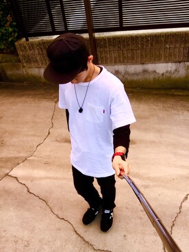 「SWAGGER（スワッガー）のアイテム（アクセサリー）」を使った、Akiさん（メンズ・163cm）の夏コーディネート