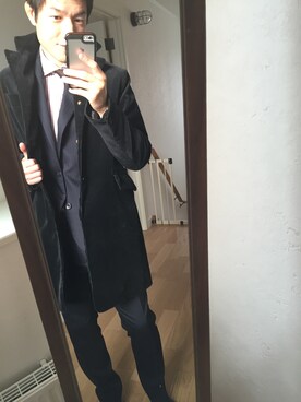 「仕事着」｜「アイテム（チェスターコート）」を使った、タリザックさん（メンズ・175cm）の秋コーディネート