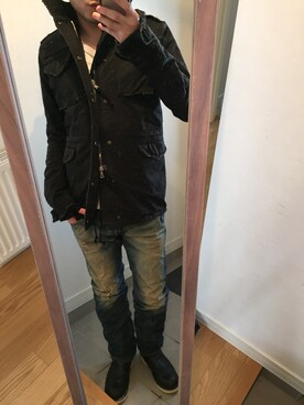 「wjk（ダヴルジェイケイ）のアイテム（ジャケット/アウター）」を使った、タリザックさん（メンズ・175cm）の冬コーディネート