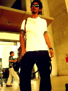 「RICO（リコ）のアイテム（その他パンツ、ブラック系）」を使った、xxx_kenさん（メンズ）の春コーディネート