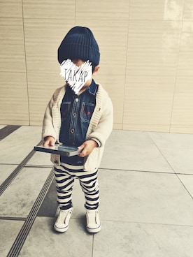「OLD NAVY（オールドネイビー）のアイテム（その他アウター）」を使った、takapさん（キッズ・90cm）の秋コーディネート