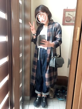 「ラブ＆ピース2016」｜「アイテム（シャツワンピース）」を使った、でこさん（レディース・156cm）の秋コーディネート