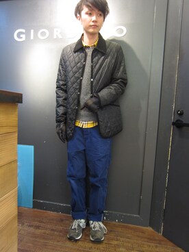 Giordano ナイロンキルティングジャケットを使ったメンズ人気ファッションコーディネート Wear
