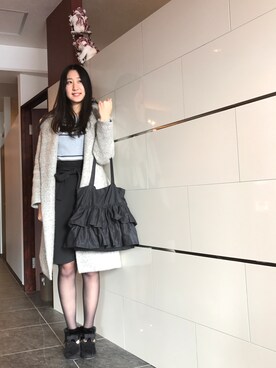 「elvence（エルベンス）のアイテム」を使った、りなさん（レディース・166cm）の冬コーディネート