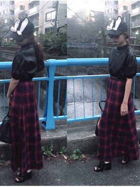 「Fallin'（フォーリン）のアイテム（トップス）」を使った、西もなか（FICTION TOKYO）さん（レディース・160cm）の秋コーディネート