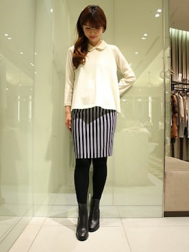 「アイテム（タイツ/ストッキング）」を使った、AYAさん（レディース・160cm）の秋コーディネート