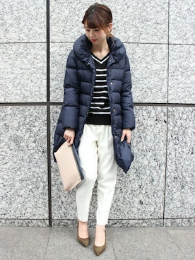 「アイテム（クラッチバッグ）」を使った、AYAさん（レディース・160cm）の秋コーディネート