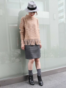 「Noble（ノーブル）のアイテム（ブーツ）」を使った、AYAさん（レディース・160cm）の秋コーディネート