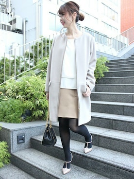 「Noble（ノーブル）のアイテム（その他アウター）」を使った、AYAさん（レディース・160cm）の秋コーディネート