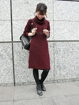 「Noble（ノーブル）のアイテム（ブーツ）」を使った、AYAさん（レディース・160cm）の秋コーディネート