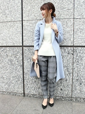 「アイテム（手袋、ホワイト系）」を使った、AYAさん（レディース・160cm）の秋コーディネート