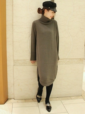 「Noble（ノーブル）のアイテム（帽子）」を使った、AYAさん（レディース・160cm）の冬コーディネート