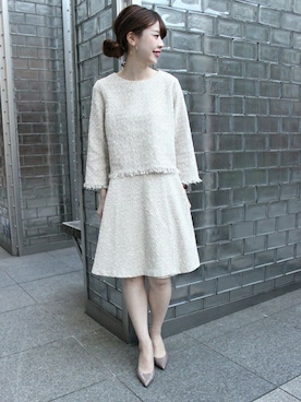 「ラップスカート」｜AYAさん（レディース・160cm）の冬コーディネート