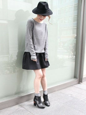 「Noble（ノーブル）のアイテム（ブーツ）」を使った、AYAさん（レディース・160cm）の冬コーディネート