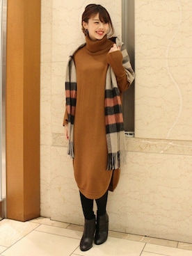 「Noble（ノーブル）のアイテム（ブーツ）」を使った、AYAさん（レディース・160cm）の冬コーディネート