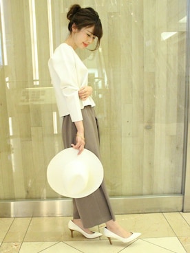 「クロップド」｜AYAさん（レディース・160cm）の冬コーディネート