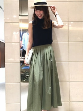 「Noble（ノーブル）の【SENSI STUDIO】 クラシックパナマ◆（ハット）」を使った、AYAさん（レディース・160cm）の春コーディネート