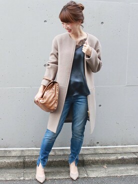 「Noble（ノーブル）のアイテム（その他アウター）」を使った、AYAさん（レディース・160cm）の秋コーディネート