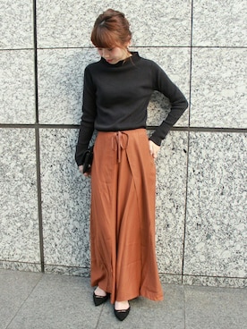 「テラコッタ」｜AYAさん（レディース・160cm）の秋コーディネート