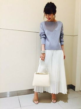 「アイテム（バッグ、ホワイト系）」を使った、AYAさん（レディース・160cm）の冬コーディネート