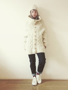 aknさん（レディース・159cm）の冬コーディネート