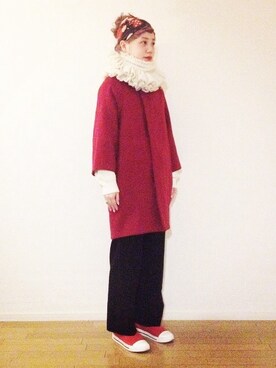 「nitca（ニトカ）のアイテム（その他アウター）」を使った、aknさん（レディース・159cm）の冬コーディネート