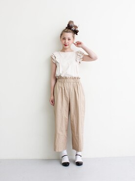 akn使用「Dot＆Stripes CHILD WOMAN（ツイル/インディゴ　ハイウエストパンツ）」的時尚穿搭