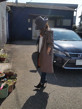 「Ungrid（アングリッド）のインディゴフレイドヘムストスリ（デニムパンツ）」を使った、mayuさん（レディース・158cm）の春コーディネート